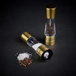 Salz- und Pfeffermühlen-Set (Gold)/sichtbare Salz- und Pfeffermühlen-Behälterbündel