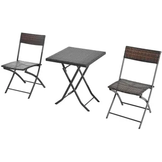 Outsunny Polyrattan Bistroset 3-tlg. Braun