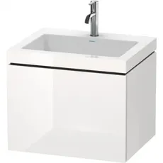 Duravit L-Cube Möbelwaschtisch c-bonded mit Unterbau wandhängend, 80x48 cm, 1 Auszug, ohne Überlauf, 1 Hahnloch, Farbe: Europäische Eiche Dekor