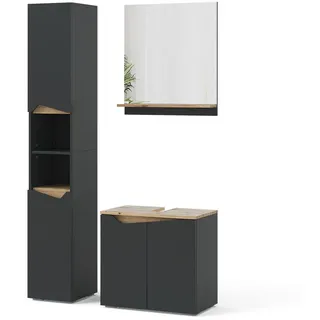 Vicco Marelle 3-tlg. Anthrazit/Eiche