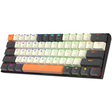 Redragon K644 SE 65% kabellose RGB-Gaming-Tastatur mit 3 Modi, 61 Tasten, Hot-Swap-fähige, kompakte mechanische Tastatur mit Hot-Swap-PCB-Sockel und kreativem 1,2-mal größerem, rote linearem Schalter