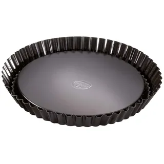 Dr. Oetker Obstkuchenform Ø 28 cm, Backform für Obsttorten, runde Kuchenform aus Stahl mit Antihaftbeschichtung (Farbe: schwarz), Menge: 1 Stück