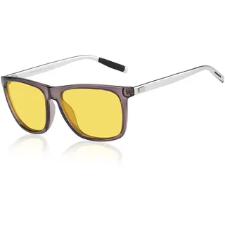 DUCO Nachtsichtbrille für Autofahrer Polarisierte Nachtbrille zum Autofahren Anti-Blendung HD Gelb Sonnenbrille Gläser Fahren Für Scheinwerfer Blendfreie Brillen 3029 (Grau)