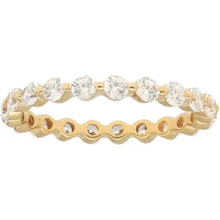 Goldring FIRETTI "Schmuck Geschenk Gold 375 Damenring Goldring Verlobung" Gr. 19, gold (gelbgoldfarben, kristallweiß), Fingerringe, Damen, 19, Gelbgold 375, 2,5mm, Goldring, mit Zirkonia (synth.)