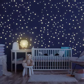 Leuchtsterne Kinderzimmer [400 Stück] - Leuchtsterne selbstklebend für Wand und Decke, leuchtende Sterne für Kinderzimmer, Sternenhimmel Aufkleber, Leuchtsticker, fluoreszierende Sterne