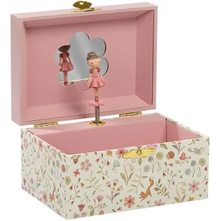 Little Dutch Schmuckkästchen mit Spieluhr und drehender Ballerina für Mädchen weiß mit Blumen-Motiv Schmuckschatulle Musik - Fairy Garden