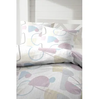 Primera Bettwäsche "Form vollendet", bunt (grau, rose, blau), B/L: 155cm x 220cm, 1 Stk., 1 Stk., Seersucker, B/L: 80cm x 80cm, 2 Stk., Seersucker, Obermaterial: 100% Baumwolle, Bettwäsche, Bettwäsche, im Bauhaus Look