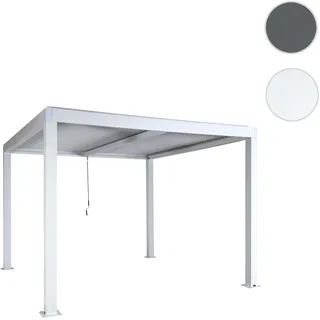 Pergola HWC-L46, Gartenpavillon Lamellen-Pavillon, 11cm-Aluminium-Gestell, Regenrinne sturmfest, 3x3