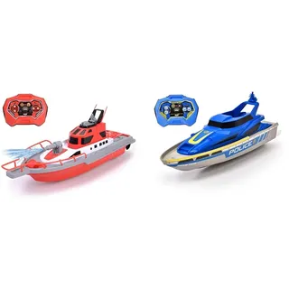 Dickie Toys – Feuerwehrboot – ferngesteuertes Boot & RC Polizei-Boot - ferngesteuertes Spielzeug-Boot in Polizei-Design ab 6 Jahren