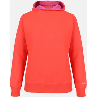 Kapuzenpullover SALZHAUT "Hoodie VERDOMELT", Damen, Gr. XL, rot (fiery coral), Obermaterial: 60% Baumwolle CO. 40% Polyester PES., Pullover Kapuzenpullover