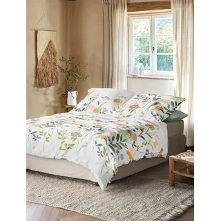 IRISETTE Easy 8547 Floral Baumwolle Gelb 155 x 220 cm + 2 x 80 x 80 cm
