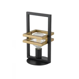 Elegante Tischlampe Schwarz Leselampe eckig E27 32 cm klein Moderne Büro Leuchte