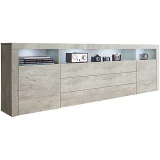 borchardt Möbel Sideboard 200 x 72 x 35 cm grau