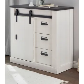 furn.design Sideboard 93 x 91 cm Weiß / Anthrazit