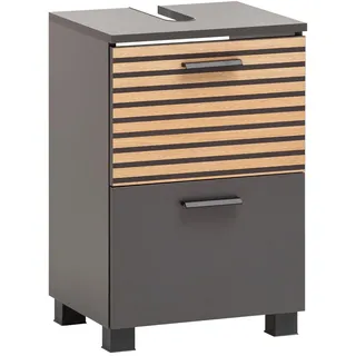 Schildmeyer Waschbeckenunterschrank Katta 158580, anthrazit/Akustikpaneel Optik, 40,2 x 35 x 60,8 cm