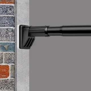 GOLDION Gardinenstange ohne Bohren 110-210cm, Ø32mm Matt Schwarz Multifunktionale Vorhangstange zum Einklemmen - Ausziehbare Teleskopstange, Klemmstange für ihre Garderobe und Dusche