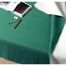 GEMITEX Tischschoner Made in Italy rutschfest, stoßfest, doppelseitig, weiß/grün, 140 x 180 cm, dekoriert und schützt Ihren Tisch vor Stößen, Kratzern und Flüssigkeiten, mit Overlock-Rand