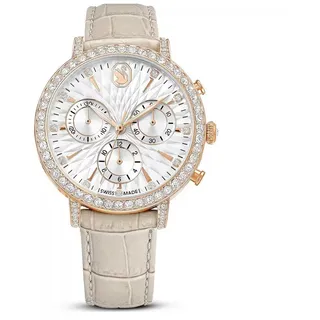 Swarovski Damenuhr Matrix Tennis Chrono Roségold/Beige Leder 5702849