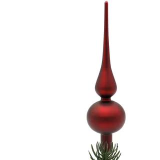 Dekohelden24 Lauschaer Christbaumschmuck-Christbaumspitze rot Uni, 24 cm, Burgunder Matt