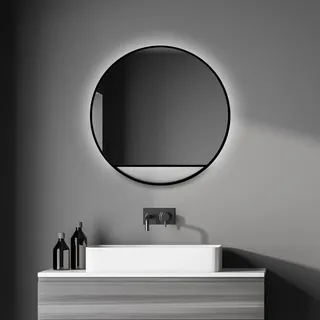 DSK Design LED-Lichtspiegel Silver Cosmos Ø 60 cm schwarz matt Rund