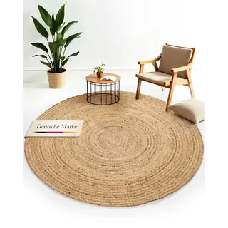 carpetfine Nele Juteteppich 120 x 120 cm Beige