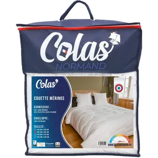 COLAS NORMAND Steppdecke, 200 x 200 cm, Bio-Baumwolle und Merinowolle, warm, maschinenwaschbar bei 30 °C