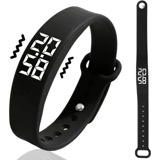 Vibrationswecker Armband Lautlos mit Vibrationsalarm, Stiller Wecker | USB-C Aufladung, Mehrere Erinnerungen, Weiches Silikonband, Angenehme Vibration, Lange Akkulaufzeit, Alltag & Reisen