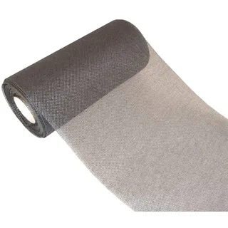 DEKO AS Shabby Chic Leinenoptik Tischläufer, Polyester geruchsneutral, 20 cm x 25 m, Schwarz