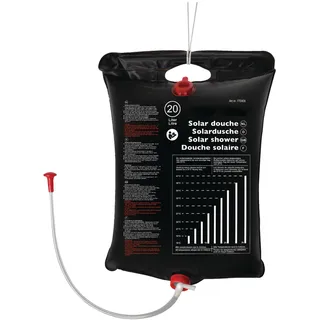 CARTREND 10263 Caravan Solar Gartendusche 20 Liter Solardusche Campingdusche Outdoor Dusche Reisedusche mit Duschkopf, Schlauch, Griffstange und Seil zum Aufhängen