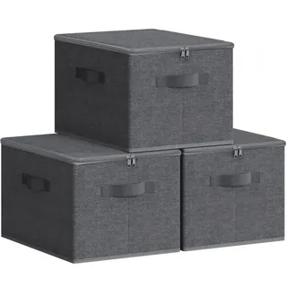 Songmics Aufbewahrungsbox Elisabeth 40 x 30 x 25 cm 3-tlg. schiefergrau