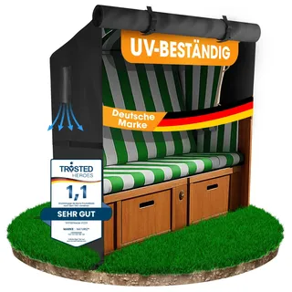 Naturiz® Premium Strandkorb Schutzhülle Winterfest - wetterfest - wasserdicht - Strandkorb Abdeckung UV-beständig - Strandkorbhülle mit Belüftungsfenstern, Hülle 600D Oxford (120cm)