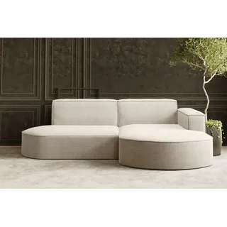 Kaiser Möbel Ecksofa Designer MODENA STUDIO stoff Dicker cord Poso Beige Rechts