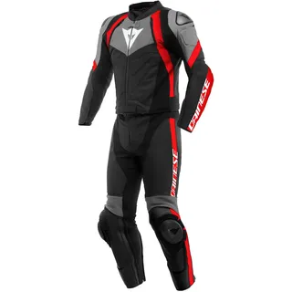 Dainese Avro 4, Lederkombi, schwarz/anthrazit/rot, 56