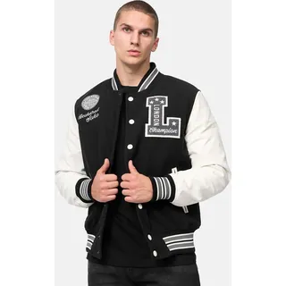 Lonsdale Herren College Jacke Waterstein black/ecru/grey XL - Schwarz