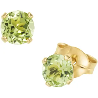 FIRETTI Paar Ohrstecker »Schmuck Geschenk Gold 375 Ohrschmuck Ohrringe Edelstein Krappenfassung« mit Blautopas, Citrin oder Peridot,