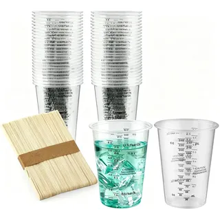 Epoxidharz Mischbecher, 30 Stück Measuring Cups mit Skala, 240 ml Lackmischbecher, Farbe Rührbecher, Messbecher aus Plastik, Messbecher Klein, Zum Mischen von Flüssigkeiten (Wiederverwendbar)
