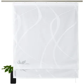 OTTO home Raffrollo "Cellino" mit Klettband Transparent, klassisch gewirkte Netzoptik, Polyester, Wellen, weiß
