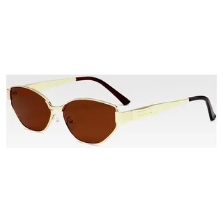 Vintage Damensonnenbrille mit goldenem Metallrahmen, Cat-Eye-Form, dekorative Outdoor-Sonnenbrille, UV-Schutz