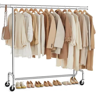 Songmics HSR11S Kleiderständer 110-150 x 45 x 162,9 cm silber