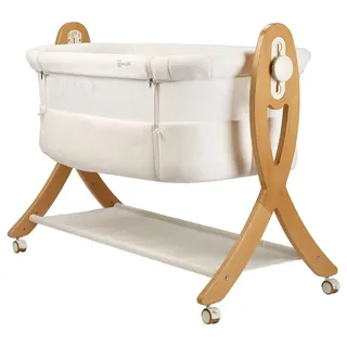 BabyGO Beistellbett »SidebySide, weiß/beige« mit Schaukelfunktion, weiß