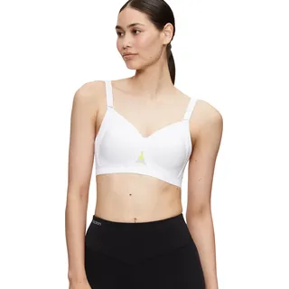 Sport-BH TRIACTION BY TRIUMPH "Triaction Gravity Lite P EX", Damen, Gr. 90, Cup E, weiß, Single Jersey, Obermaterial: 47% Polyester, 33% Polyamid, 20% Elasthan, kontrastfarbene Details, leicht glänzend, unifarben, körpernah, BHs Sport-BH, atmungsaktiv und extremer Halt