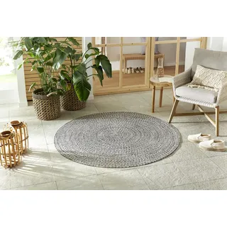 HANSE HOME Trenzado Outdoor-Teppich Ø 200 cm Grau/Weiß