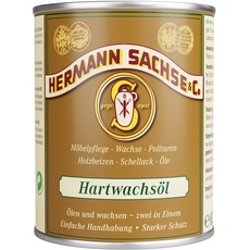 Hermann Sachse Hartwachsöl farblos - 2-in-1-Holzpflegeöl & -Wachs für starken Holzschutz - Für Möbel, Holzboden, Treppenstufen, Türen, Arbeitsplatte & mehr - Für fast jedes Holz - 750 ml