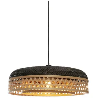 Good & Mojo Hängeleuchte , Naturfarben, Schwarz , Naturmaterialien , Holz , rund , 18 cm , LED-Leuchtmittel austauschbar , Lampen & Leuchten, Innenbeleuchtung, Hängeleuchten, Pendelleuchten