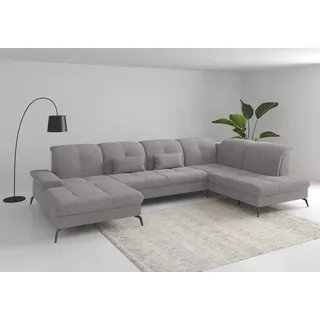sit&more Wohnlandschaft Polyester U-Form 3-Sitzer Grau