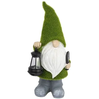 Ideen mit Herz LED-Gartenwichtel | Gartenzwerg | Figur für den Garten, Terrasse und Balkon | Dekoration und Beleuchtung | Wichtel-Laterne draußen | Maße: 26,5cm hoch, 12,5cm breit
