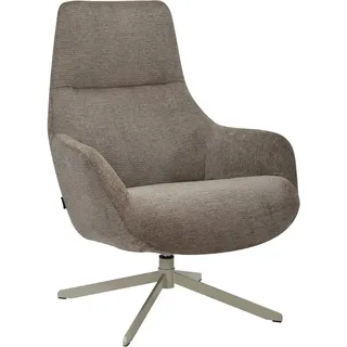 otto home Drehsessel CLARINDA moderner Ohrensessel drehbar, TV-Sessel, Relaxsessel, 360-Grad drehbar, robustes Metallgestell braun