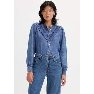 Levi's Levi's® Jeansbluse »CARINNA BLOUSE DEM DA«, mit Rüsschen Applikation, blau