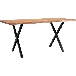Wohnling Schreibtisch Akazie massiv / Schwarz