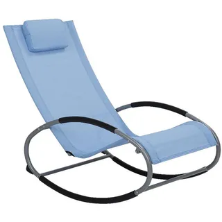 Beliani Gartenliege Schaukelfunktion pastellblau Campo , Pastellblau , Textil , 62x88x107 cm , Gartenmöbel, Gartenliegen, Liegestühle